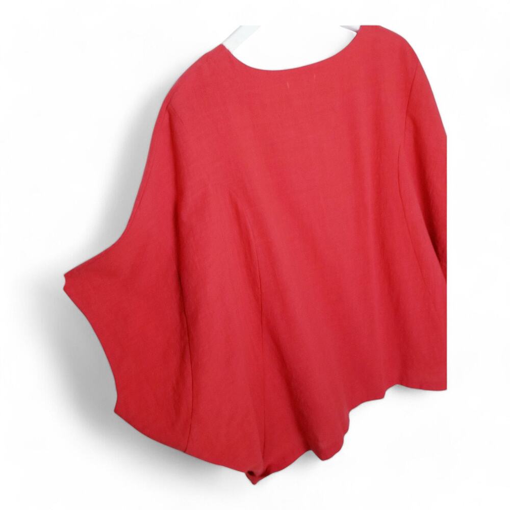 IZURIA Top Vermilion Lagenlook Cocoon 100% Cotton - Size 2XL - Picture 7 of 8